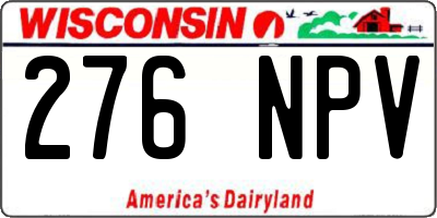 WI license plate 276NPV