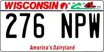 WI license plate 276NPW