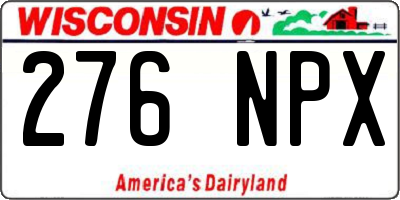WI license plate 276NPX