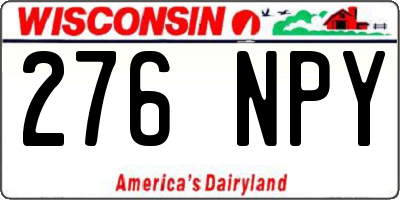 WI license plate 276NPY