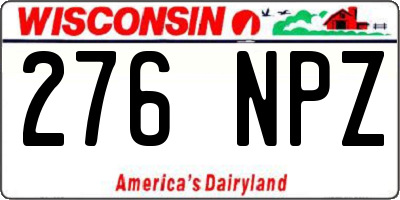 WI license plate 276NPZ