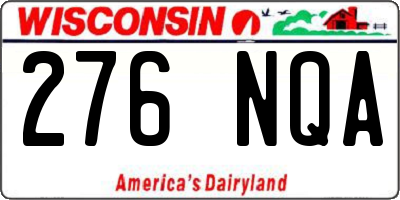 WI license plate 276NQA