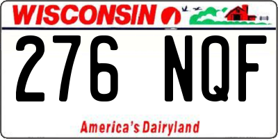 WI license plate 276NQF