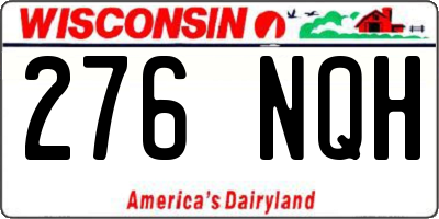 WI license plate 276NQH