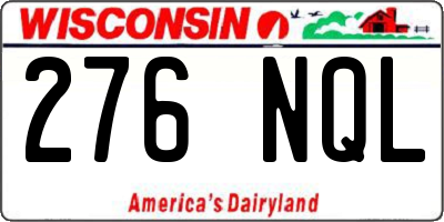 WI license plate 276NQL