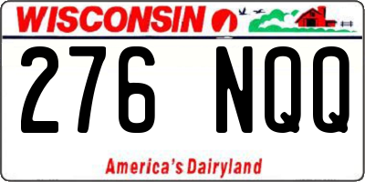 WI license plate 276NQQ