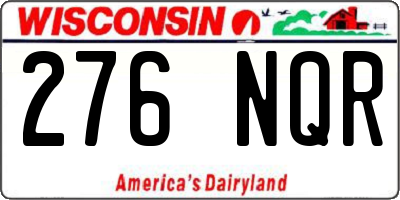 WI license plate 276NQR