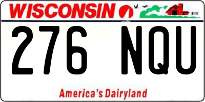 WI license plate 276NQU