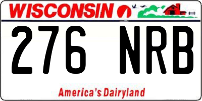 WI license plate 276NRB