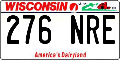 WI license plate 276NRE