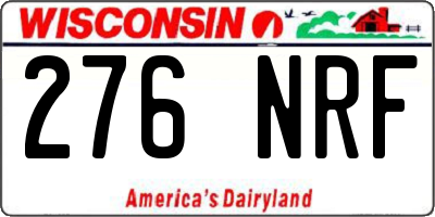 WI license plate 276NRF