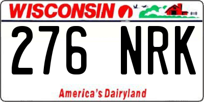 WI license plate 276NRK
