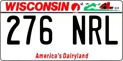 WI license plate 276NRL