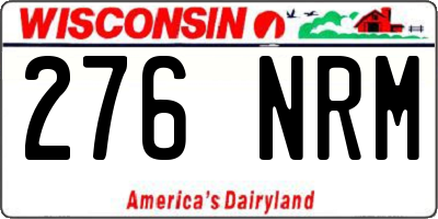 WI license plate 276NRM