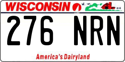 WI license plate 276NRN