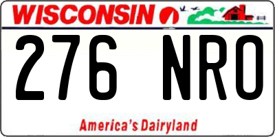 WI license plate 276NRO