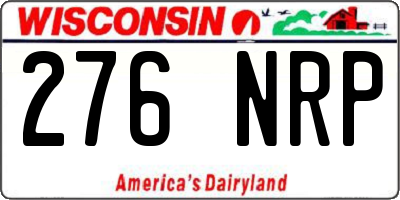 WI license plate 276NRP