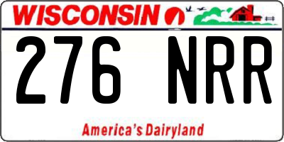 WI license plate 276NRR