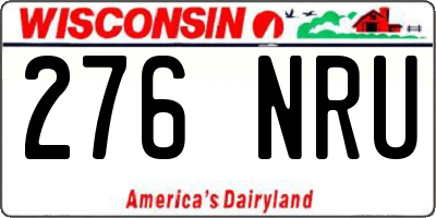 WI license plate 276NRU