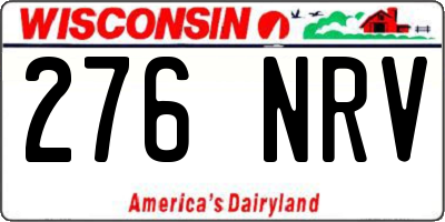 WI license plate 276NRV