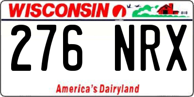 WI license plate 276NRX