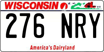WI license plate 276NRY