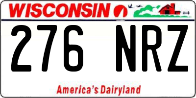 WI license plate 276NRZ