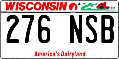 WI license plate 276NSB