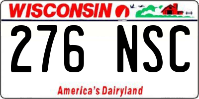 WI license plate 276NSC