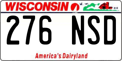 WI license plate 276NSD