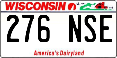 WI license plate 276NSE