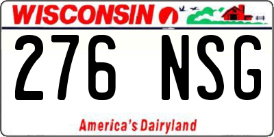 WI license plate 276NSG