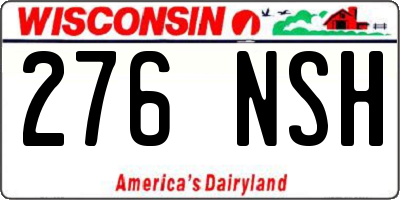 WI license plate 276NSH