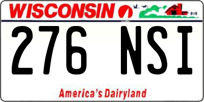 WI license plate 276NSI