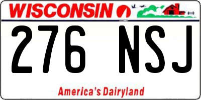 WI license plate 276NSJ
