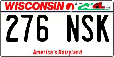 WI license plate 276NSK