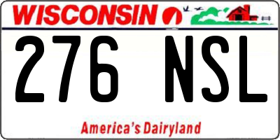 WI license plate 276NSL