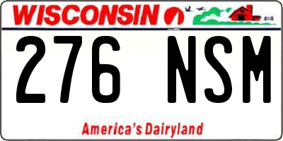 WI license plate 276NSM
