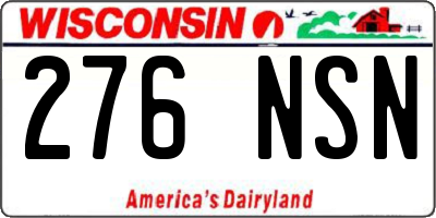 WI license plate 276NSN
