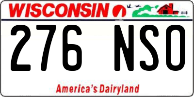 WI license plate 276NSO