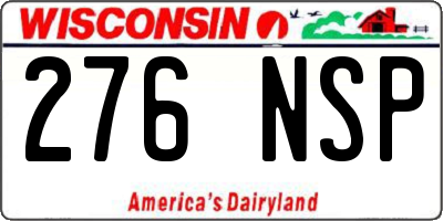 WI license plate 276NSP