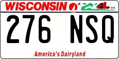 WI license plate 276NSQ