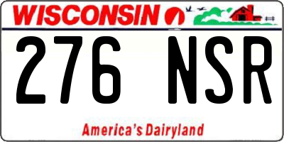 WI license plate 276NSR