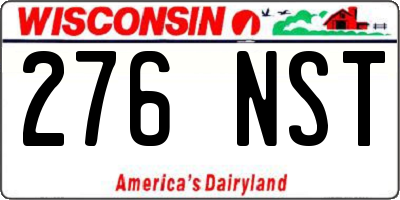 WI license plate 276NST