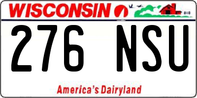 WI license plate 276NSU
