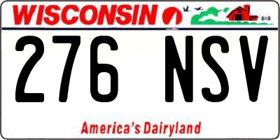WI license plate 276NSV