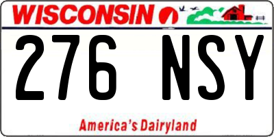 WI license plate 276NSY
