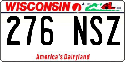 WI license plate 276NSZ