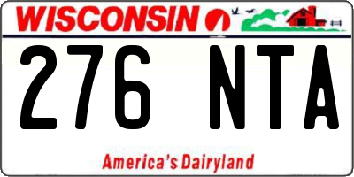 WI license plate 276NTA