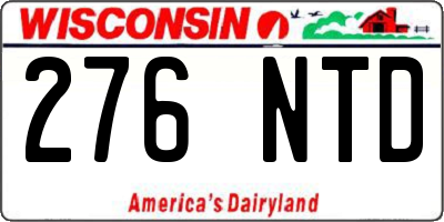WI license plate 276NTD